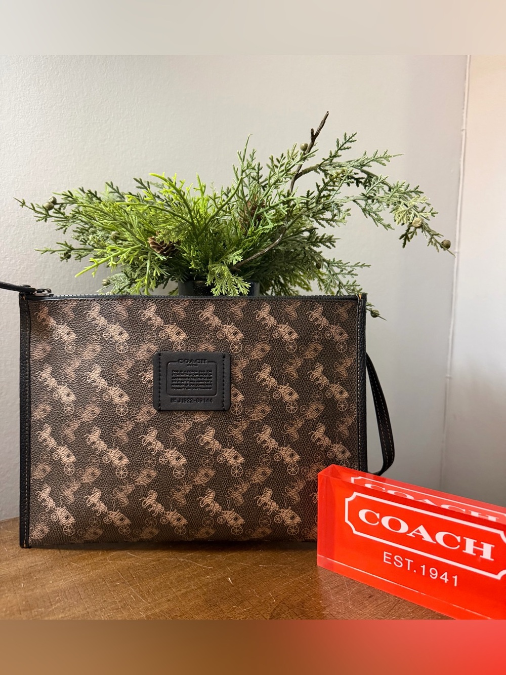 Coach Horse & Carriage Wristlet Pouch